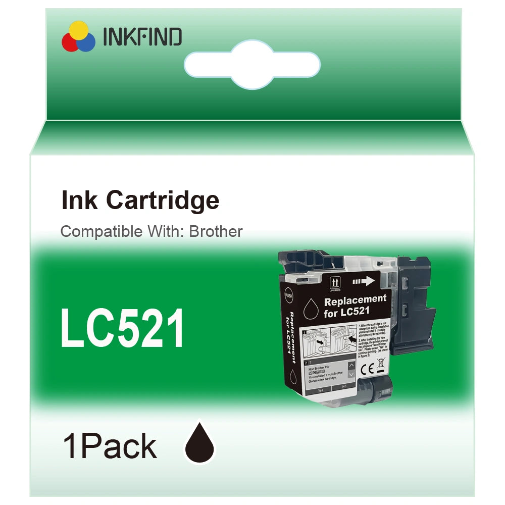 Compatible Brother LC?521BK Black Ink Cartridge