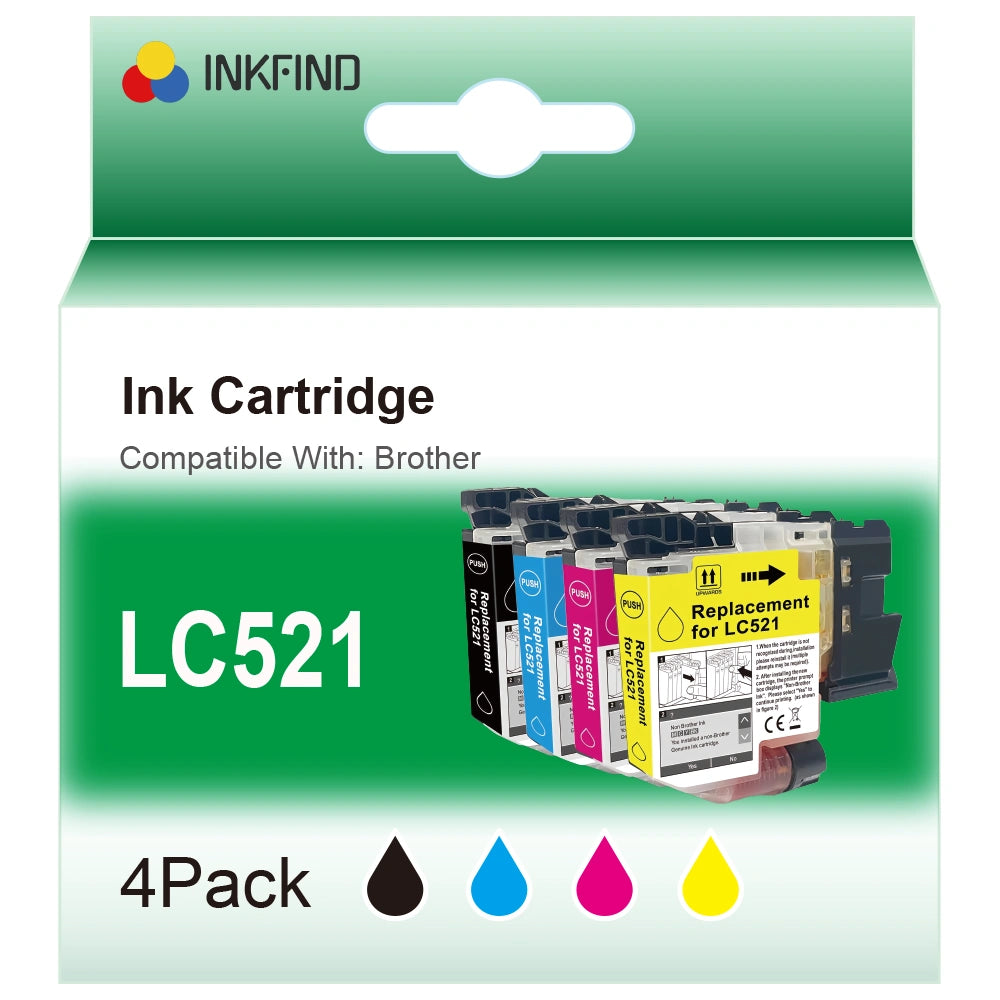Compatible Brother LC?521 4 Colour Ink Cartridge Multipack