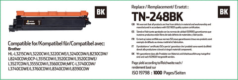 Brother TN-248BK Black Toner Cartridge Compatible