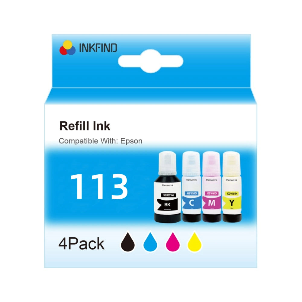 INKFIND Compatible Epson 113 Ecotank 4-Pack Ink